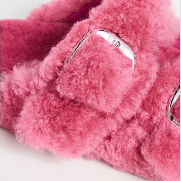 Birkenstock Pink Plush Big Buckle 38/7  with Adjustable Straps - Picture 3 of 9